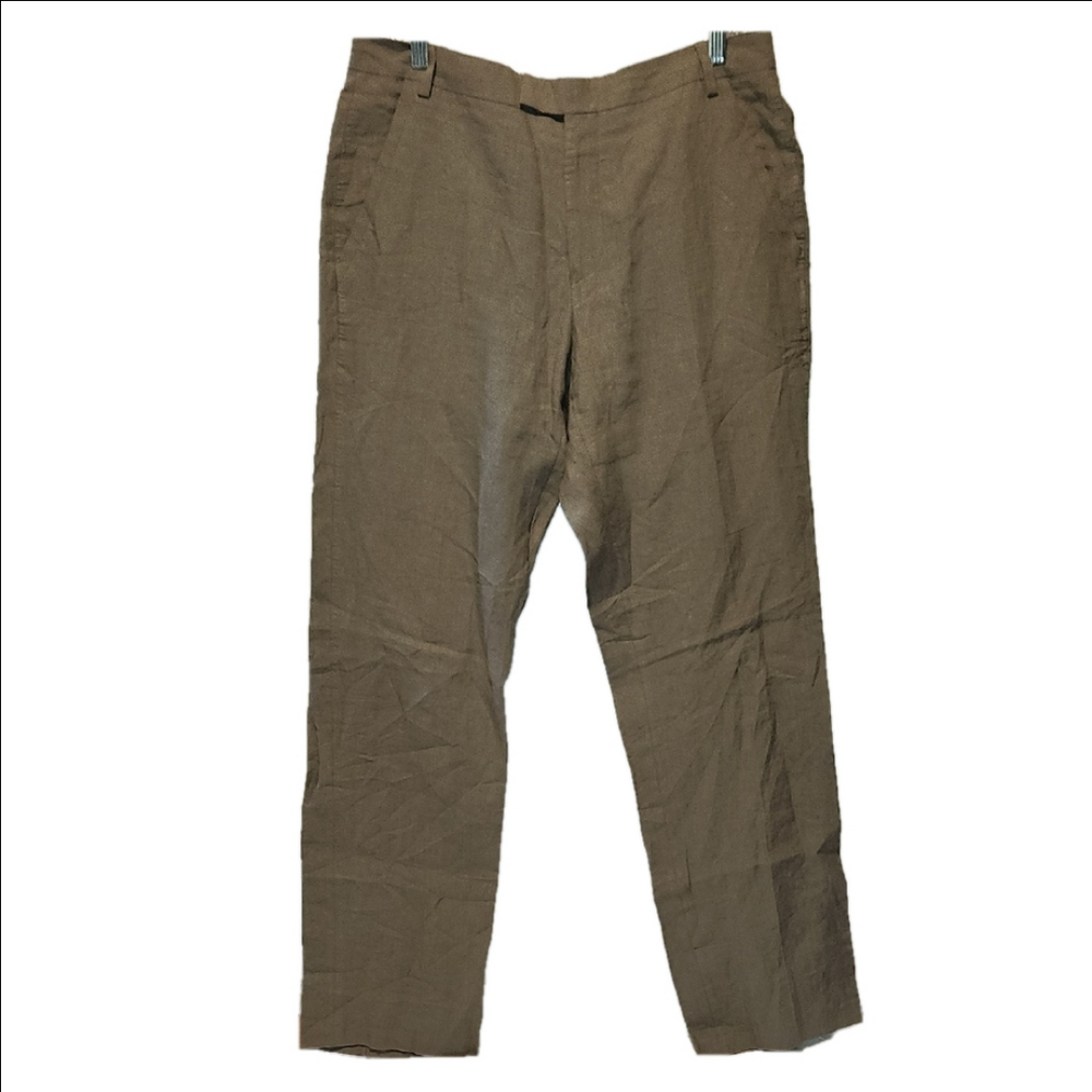 Ted Baker Khaki Chinos with Straight Leg Cut and Relaxed Fit sz 36 L